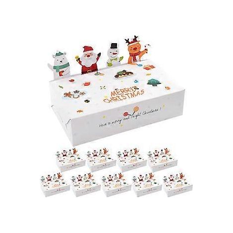 Lot de 10 boîtes cadeaux de Noël, boîtes à bonbons, boîtes à friandises, boîtes pour les fêtes et les occasions spéciales