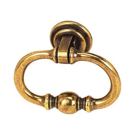 Anello a goccia, bronzo brillante Zama, H.48mm, L.55mm, 1 pezzo con viti.