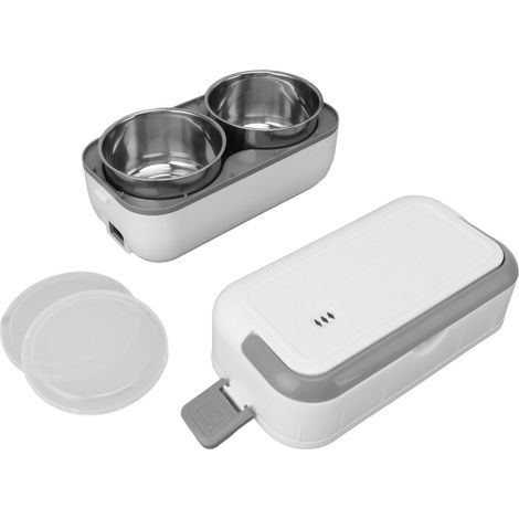 Tragbare elektrische Edelstahl-Lunchbox mit beheiztem Bento-Fach, ideal für Zuhause, Studentenwohnheime, Reisen und Outdoor-Aktivitäten. Fassungsvermögen: 0,5 l. Europäischer Stecker, 220 V. (1/4)
