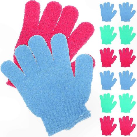 14-teiliges Kinderwaschhandschuh-Set mit Peeling- und Rückenmassagefunktion, Duschhandschuh-Set für Mädchen und Jungen, Badeaccessoire für weiche Haut. (1/5)