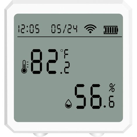 1 Capteur température humidité, écran LCD, connexion WiFi, compatible Alexa Google Home, pour maison bureau (1/5)