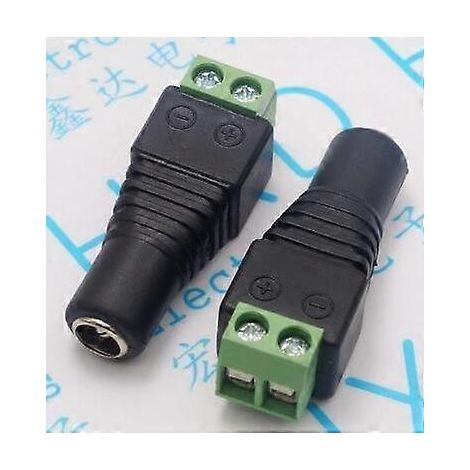 Lot de 20 adaptateurs secteur femelles CC avec connecteur cylindrique 5,5 x 2,5 mm pour caméras de vidéosurveillance 12 V, câblage rapide (1/3)