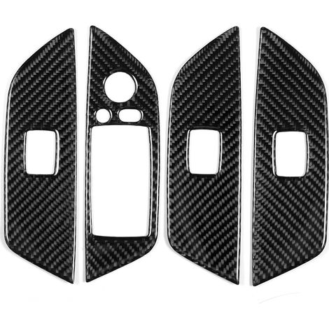 4 bandes en fibre de carbone pour panneau de lève-vitre de voiture, garniture de décoration adaptée à X1/E84 2011‑2015 (1/5)
