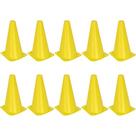 Lot de 10 cônes de 23 cm pour l'entraînement sportif, la signalisation et le skateboard (basketball, football, skateboard) (1/5)