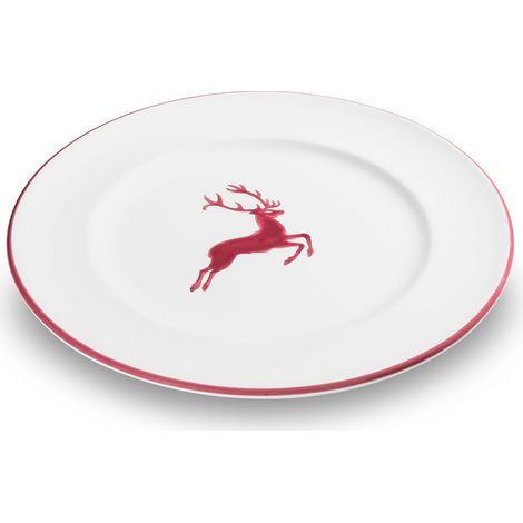 Gmundner Keramik Bordeauxr. Hirsch, Speiseteller Gourmet (Ø 27cm)