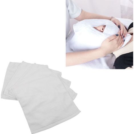 Serviette de toilette - Set 5 pièces - Coton naturel - Très absorbante - Douce, idéale pour compresses chaudes (1/5)