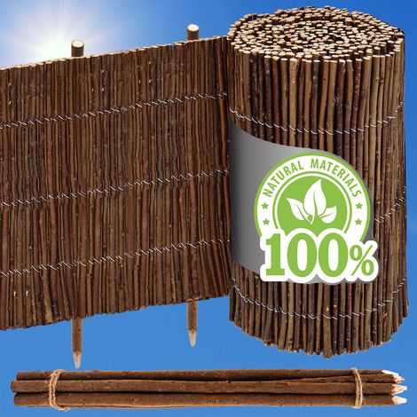 300x40 Rouleau Bordure de Jardin en Osier - Bordure Pelouse - Clôture Flexible