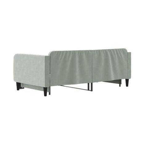 Méridienne avec tiroirs, gris clair, 90 × 190 cm, velours, lit, velours doux et confortable, rangement pratique intégré, pour chambre, confort quotidien, assemblage rapide (1/5)