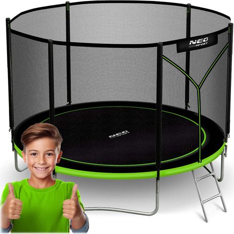 8ft252cm gartentrampolin mit auennetz und leiter neo sport