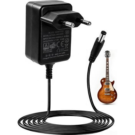 9V 1A Guitar Pedal Power Supply, Center Negative to Positive Sleeve, Power Adapter for Behringer, JOYO, Roland, Casio Keyboard, Zoon MS-70CDR, Boss DS-1, DS-2, MD-2, ST-2, 1.5M (1/5)