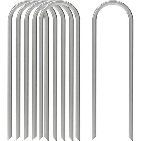 Ancrages De Trampoline Piquet En Acier De Sécurité Pour Trampoline Antirouille,Ancrage Au Sol De Sécurité À Extrémités Type U Robuste Et 8pcs Déco (1/4)