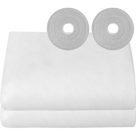 Moustiquaire Fenetre 2 Paquets 150x200cm Toile Moustiquaire pour Fenêtre Adhesif Ajustable Filet écran Insecte,Insect Filet Moustiquaire Fenetre Moustiquaires Adhesive Amovible (Blanche)