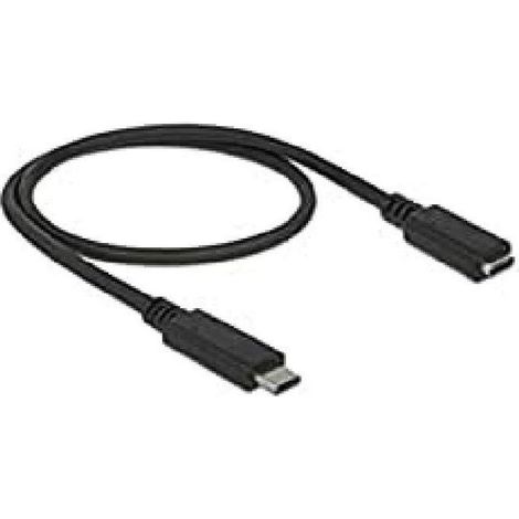 Delock Câble USB-C USB-C® mâle, USB-C® femelle 0.50 m noir 85532 (1/2)