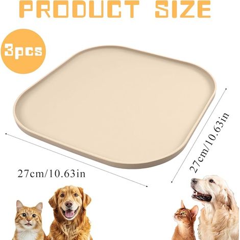 Lot de Tapis Gamelle pour Chien et Chat Antidérapants (1/4)