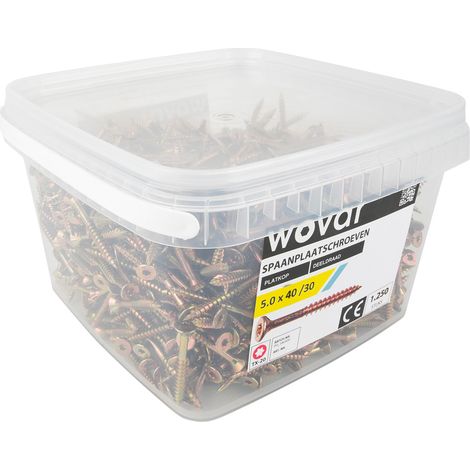 Seau-avantage Vis aggloméré Jaune zingué 5,0 x 40 mm Torx 20
