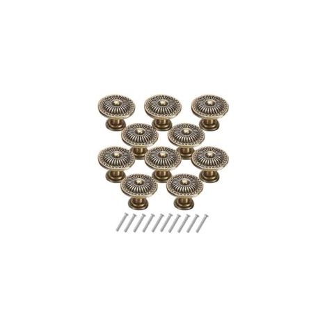 10 pomelli vintage per cassetti, spessore 24 mm, a forma di fiore, adatti per toelette, armadi e altri mobili. - Crezuo