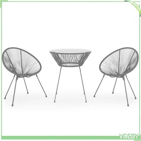 Ensemble à manger de jardin - FAFEICY - 3085448 - Noir - Rotin PVC résistant à l'eau - Cadre acier enduit de poudre (1/5)