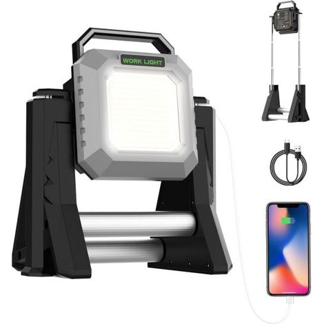 Faro Led Ricaricabile Portatile Power Bank Luce Calda Fredda 3 Modalità di Luce (1/5)