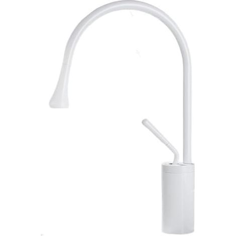 Robinet cascade pour vasque - laiton - blanc - rotation 360° (1/5)