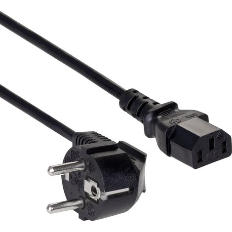 Akyga Strom Anschlusskabel [1x Schutzkontakt-Stecker - 1x Kaltgeräte-Buchse C13] 5 m Schwarz (1/4)