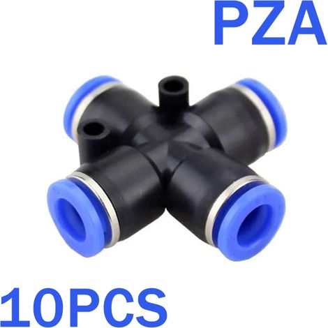 Raccord pneumatique (PZA (10 pièces) - 8 mm) - Connecteur de tuyau d'air à dégagement rapide - Raccord de tuyau en plastique à enfoncer (1/5)
