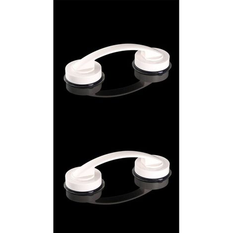2 Pack Large Glass Door Window Handles Bathroom Sliding Door Cabinet Pulls No Hole Handles Refrigerator Handles Shower Grab Bars (White)