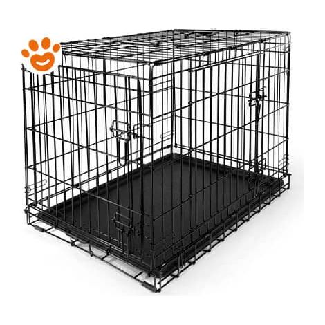 Camon Dog Gabbia pieghevole in Metallo Doppia Porta (62x46x53 cm) - Confezione 1 Pezzo - Accessori