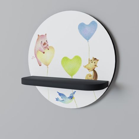 Estante redondo BALLOON FRIENDS negro (1/5)