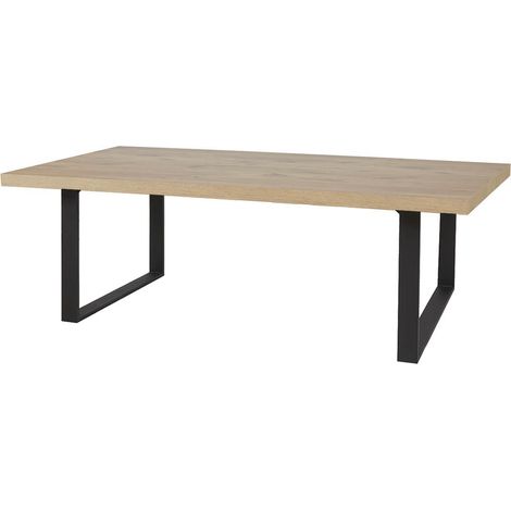 Table repas 170cm aspect bois Canyon pieds U métal noir - BARTON (1/4)