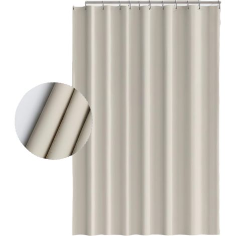 Rideau de douche beige, 1 pièce, anti-moisissure, imperméable (1/5)