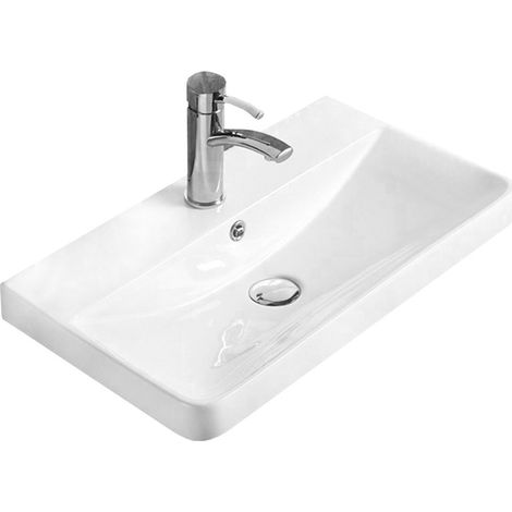 lavabo de encastrar cerámico 50,5x35,5x13,5 cm, Blanco