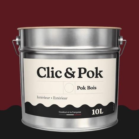 Peinture Bois Extérieur – POK BOIS - 10L - RAL 3005 - Rouge vin- Résistante aux intempéries - Ne s'écaille pas