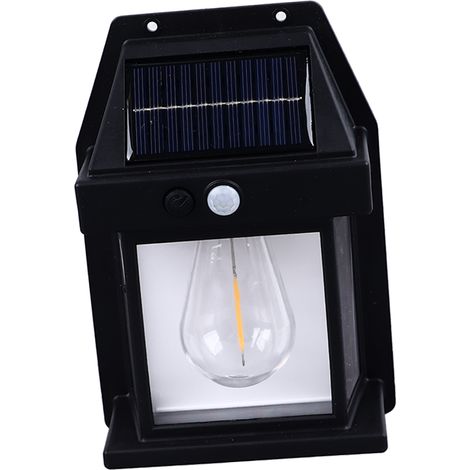 Wasserdichte Solar-Außenwandleuchte (1800 mAh) mit Wolframtechnologie, Bewegungsmelder und schwarzer Fassadenbeleuchtung für die Gartendekoration (1/5)