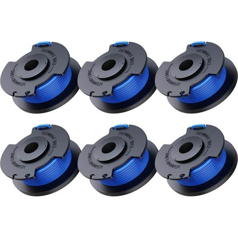 Paquete de 6 bobinas de hilo de nailon, 1,65 mm de diámetro, 3,35 m de longitud, para desbrozadoras Ryobi de 18V, 24V y 40V. (1/5)