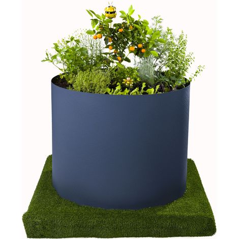 Hochbeet 80cm x Ø100cm Volumen für 70 Liter Erde 80cm x Ø100cm Anthrazit, Materialstärke 2 mm, für Garten oder Balkon