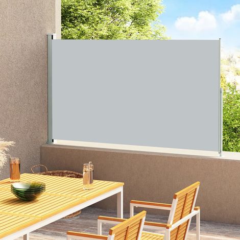 Auvent latéral rétractable de patio Paravent extérieur Brise Vue Rétractable pour Jardin, Balcon, terrasse 200x300 cm Gris NDTN9726527 (1/5)