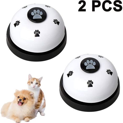 2 cloches métal antidérapantes pour dressage chien/chat + anneau propreté (1/5)