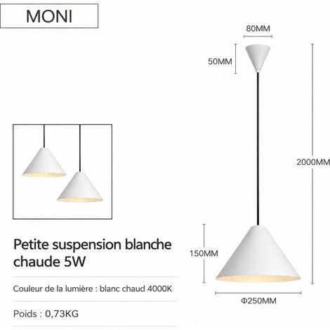 Suspension LED Moderne Style Nordique GP-339 blanc Moni petite taille 5W blanc chaud 4000K Éclairage Intérieur 30 g – Livraison gratuite (1/5)