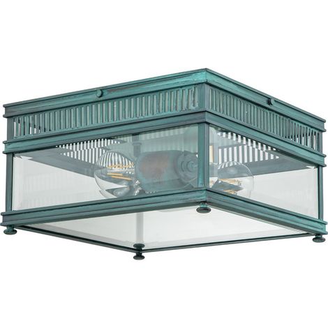 Elstead Holborn Incasso Decorativo da Esterno a 2 Luci, Verderame IP44 (1/5)