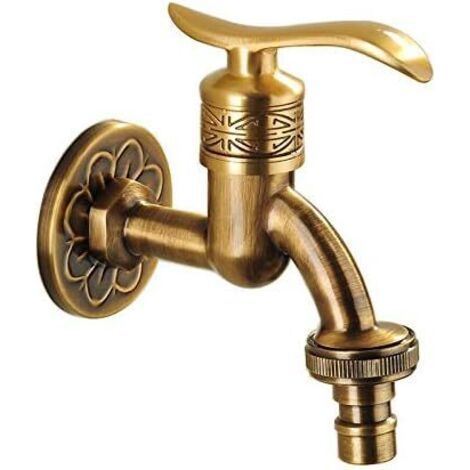 Bassin Mitigeur Rétro En Laiton Mural Machine À Laver Robinet Vadrouille pour Piscine Jardin (1/5)
