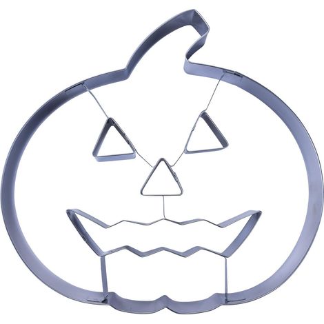 Emporte-pièce XXL tête de citrouille en acier inoxydable - Emporte-pièce géant Halloween pour biscuits géants et biscuits - Passe au lave-vaisselle - Environ 20 x 2,5 x 19 cm