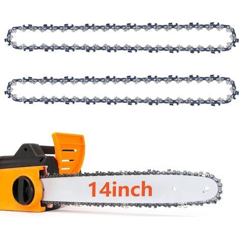 2 Pack 3/8" LP Chainsaw Chain for 14" Rail, 14" Chainsaw Chain, 52 Drive Links, 0.050" (1.3mm) Gauge, Low Kickback Chain, Mini Steel Chainsaw (1/4)