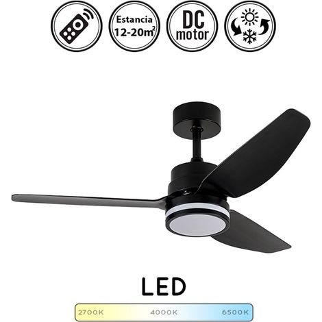 Ventilador Dc Jarama 20w Negro 3asp.6velocidades 3000-4000-6500k 2350lm Remoto,memoria,temperatura 112d (1/4)