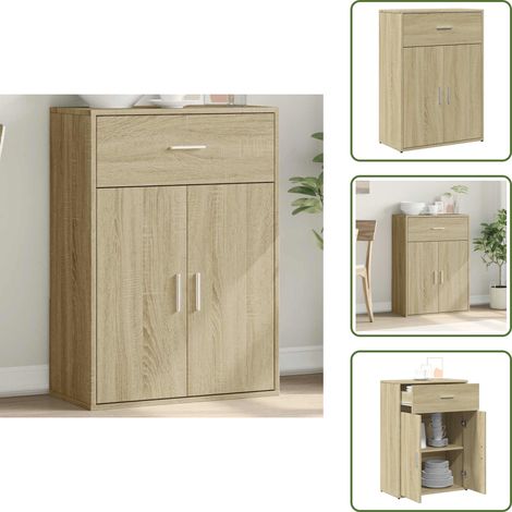The Living Store Sideboard Sonoma-Eiche 60x30x84 cm Holzwerkstoff - Holzwerkstoff (1/5)