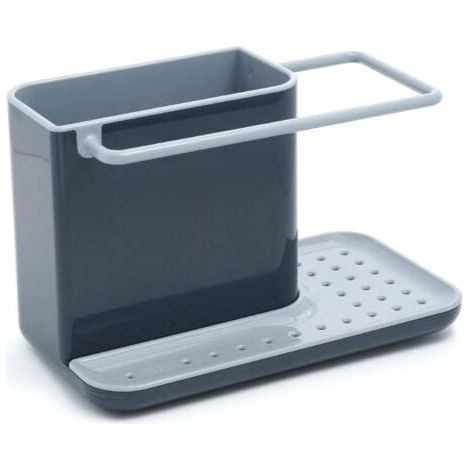 Sink caddy/organizer with integrated draining board, sponge, brush, detergent, and dishcloth holder, removable, standard size, gray MUMU (1/4)