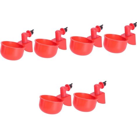6pièces Abreuvoir Automatique pour Poules Et Pigeons Distributeur Eau Pratique Et pour Gallinacés Et Autres Volailles Rouge (1/5)
