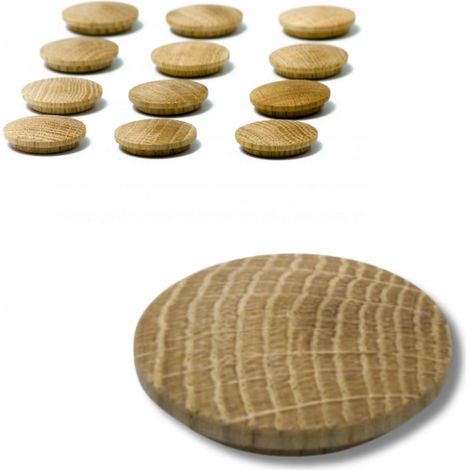 25er Set Holzstopfen Aus Eichenholz Ø40 mm, Lochabdeckung Für Möbel, Treppen Und Geländer