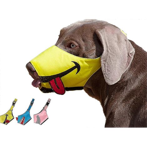 Filiyano-Muselière pour chien, motif visage souriant, en nylon doux et respirant, anti-morsure, anti-aboiements et anti-mâchouillage, protège-gueule (1/5)
