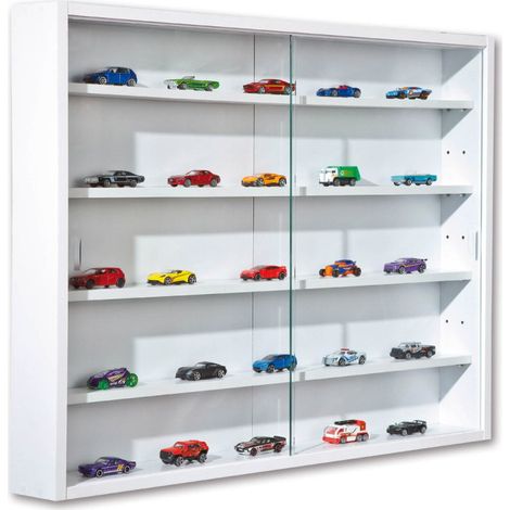 Paris Prix – Étagère murale 80cm en panneau de particules et verre sécurit – Protection contre la poussière – Montage facile – Blanc (1/5)