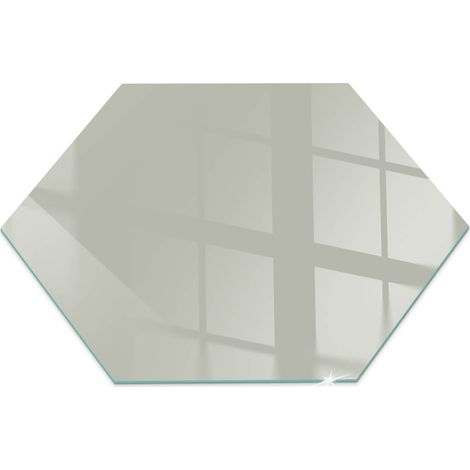 Plaque de protection en verre trempé décorative de sol avec impression sous cheminée Couleur Gris-vert h40 cm (1/5)